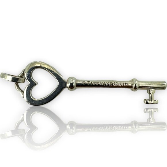 Tiffany & Co Tiffany Keys Collection Heart 925 Sterling Silver Pendant Charm - Picture 3 of 4